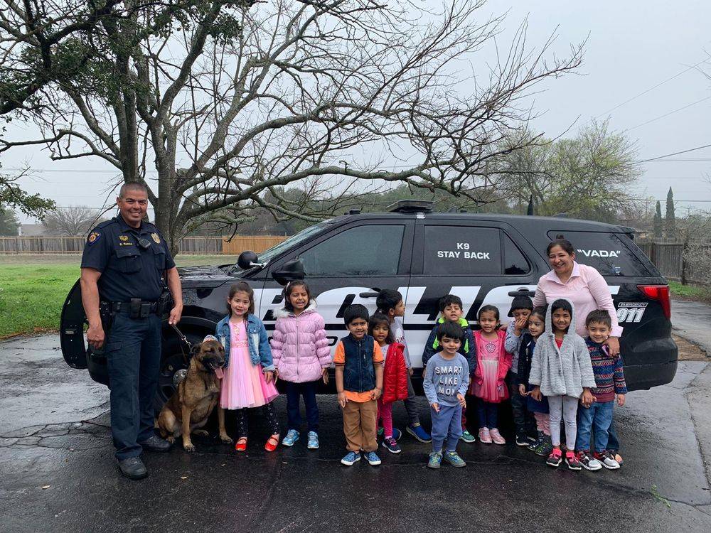 Kids in police costumes